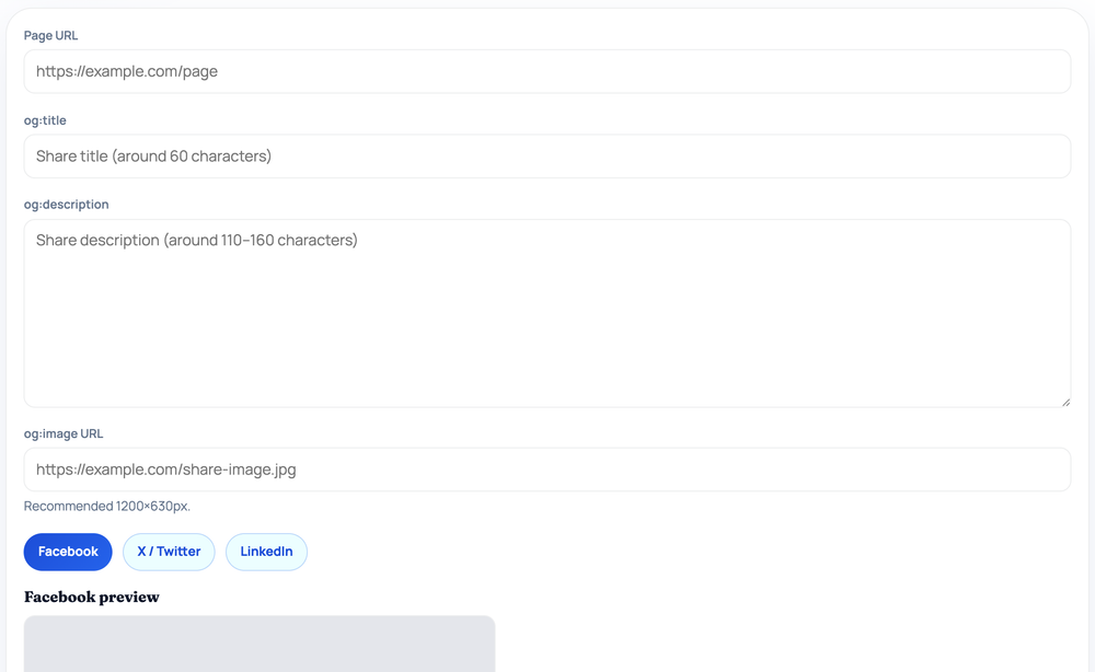How to use the Social Media Preview — tool screenshot